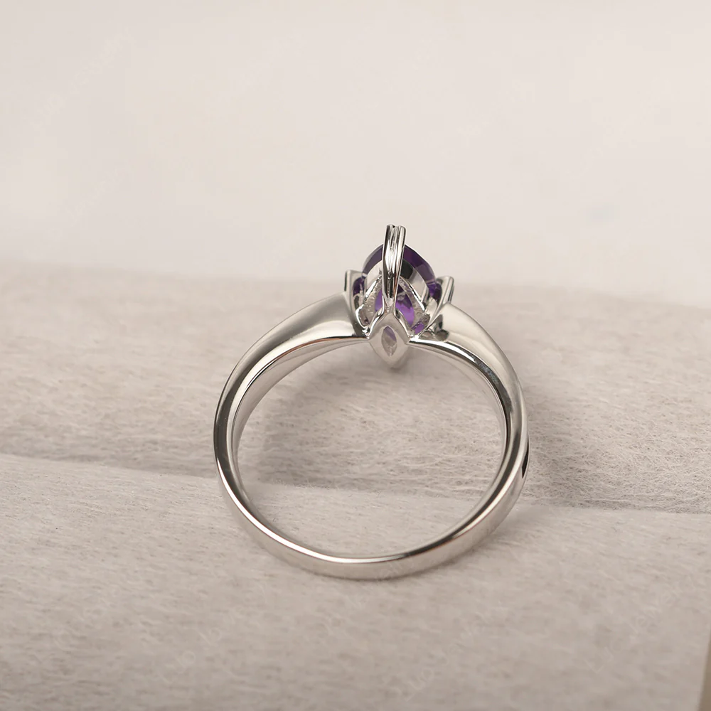 Marquise Amethyst Concave Ring - Image 3