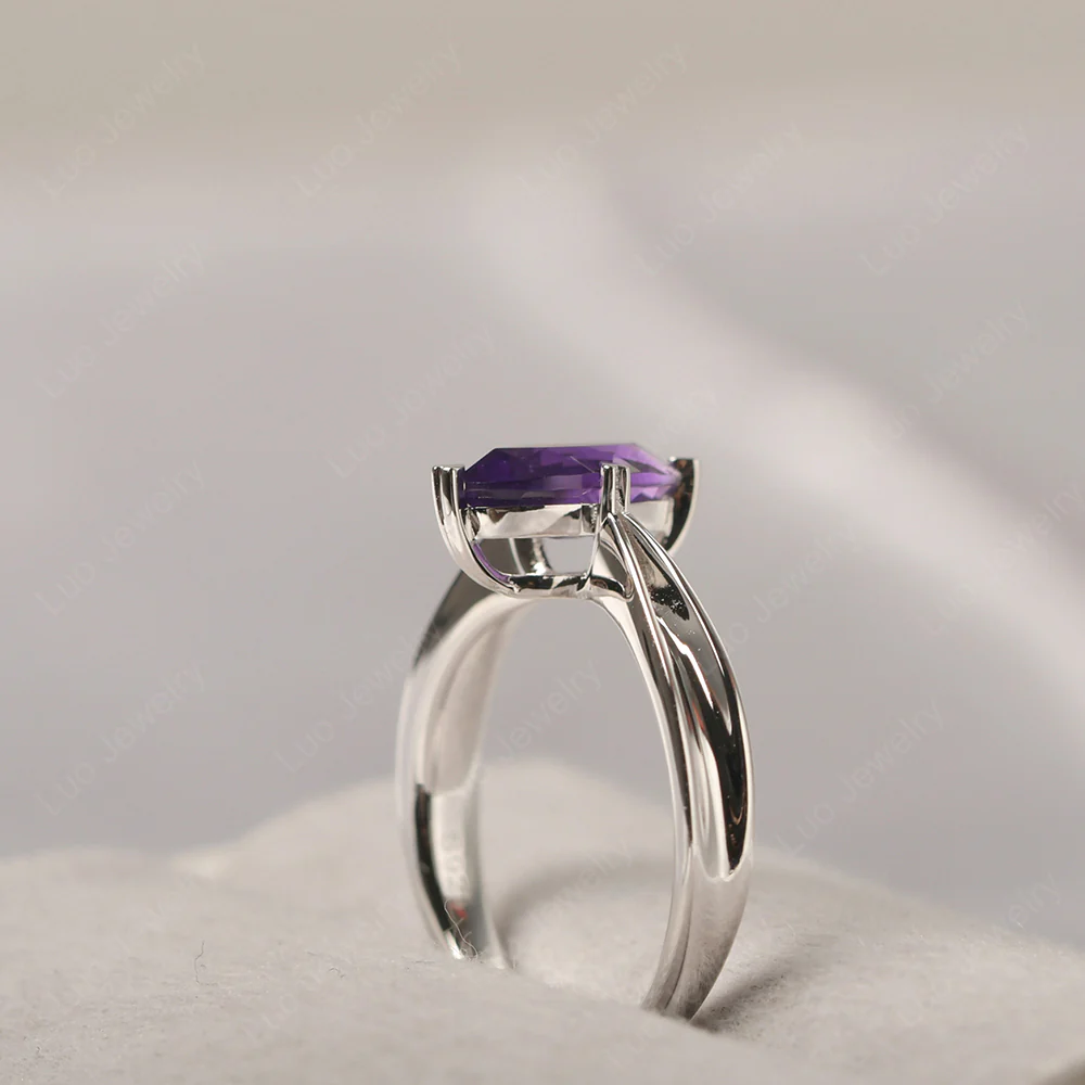 Marquise Amethyst Concave Ring - Image 4