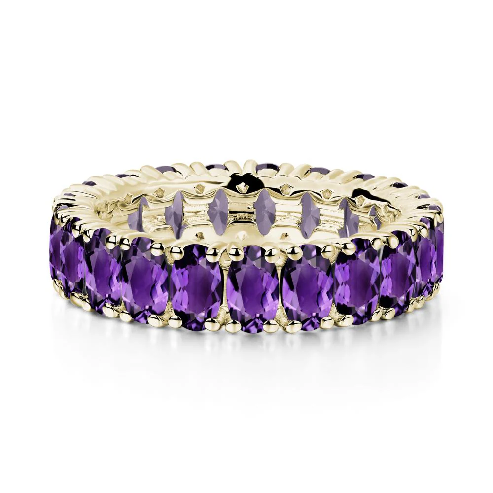 Amethyst Wide Wedding Band Ring - Image 7