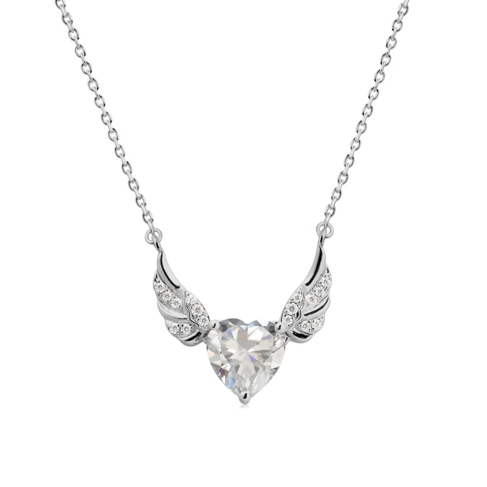 Angel Wing Heart Shaped Cubic Zirconia Necklace - Image 8