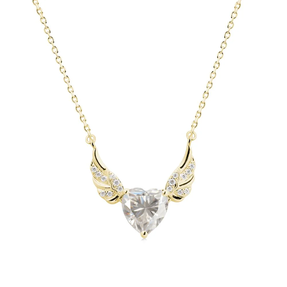Angel Wing Heart Shaped Moissanite Necklace - Image 6