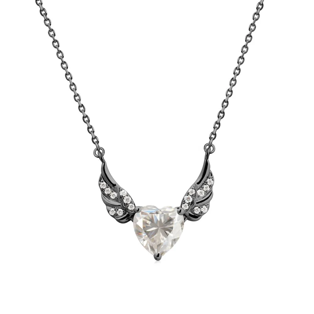 Angel Wing Heart Shaped Moissanite Necklace - Image 7