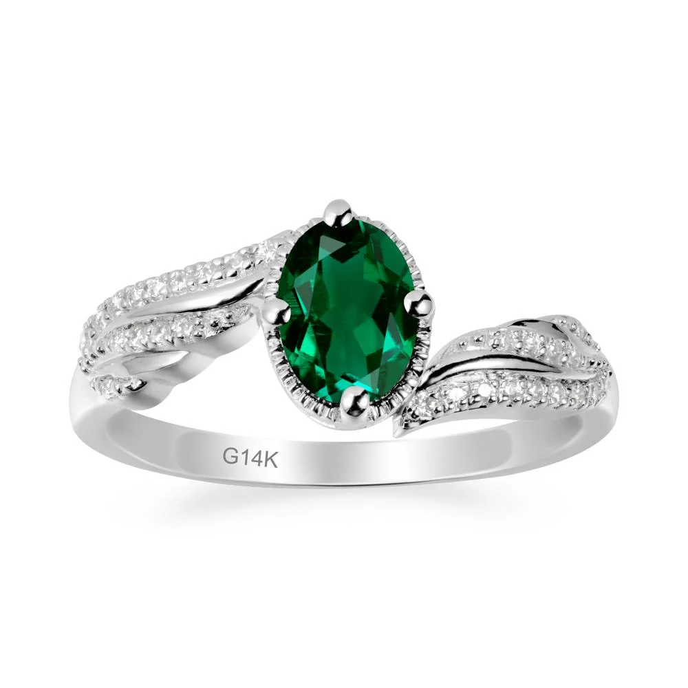 Angel Wings Inspired Emerald Ring