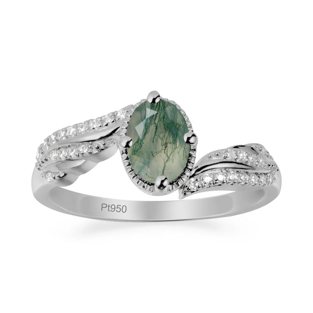 Angel Wings Inspired Moss Agate Ring - Image 8