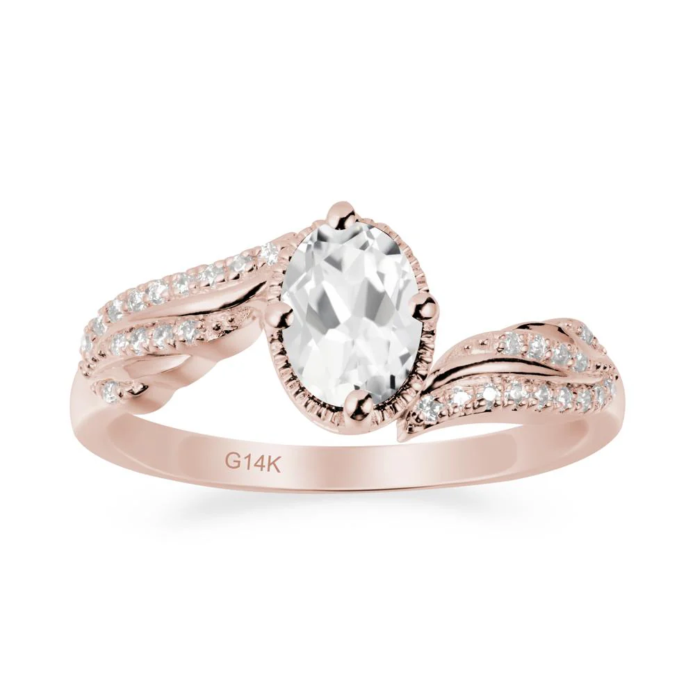 Angel Wings Inspired White Topaz Ring - Image 2