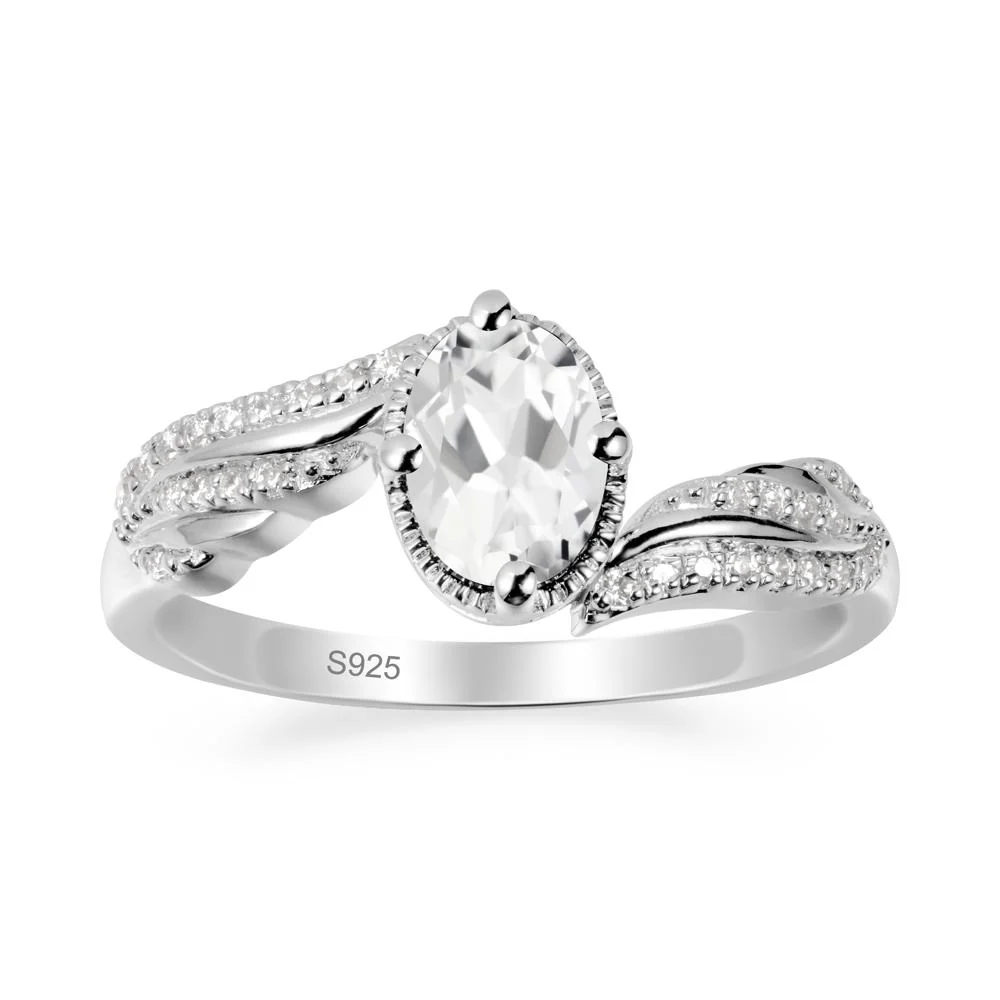Angel Wings Inspired White Topaz Ring - Image 9