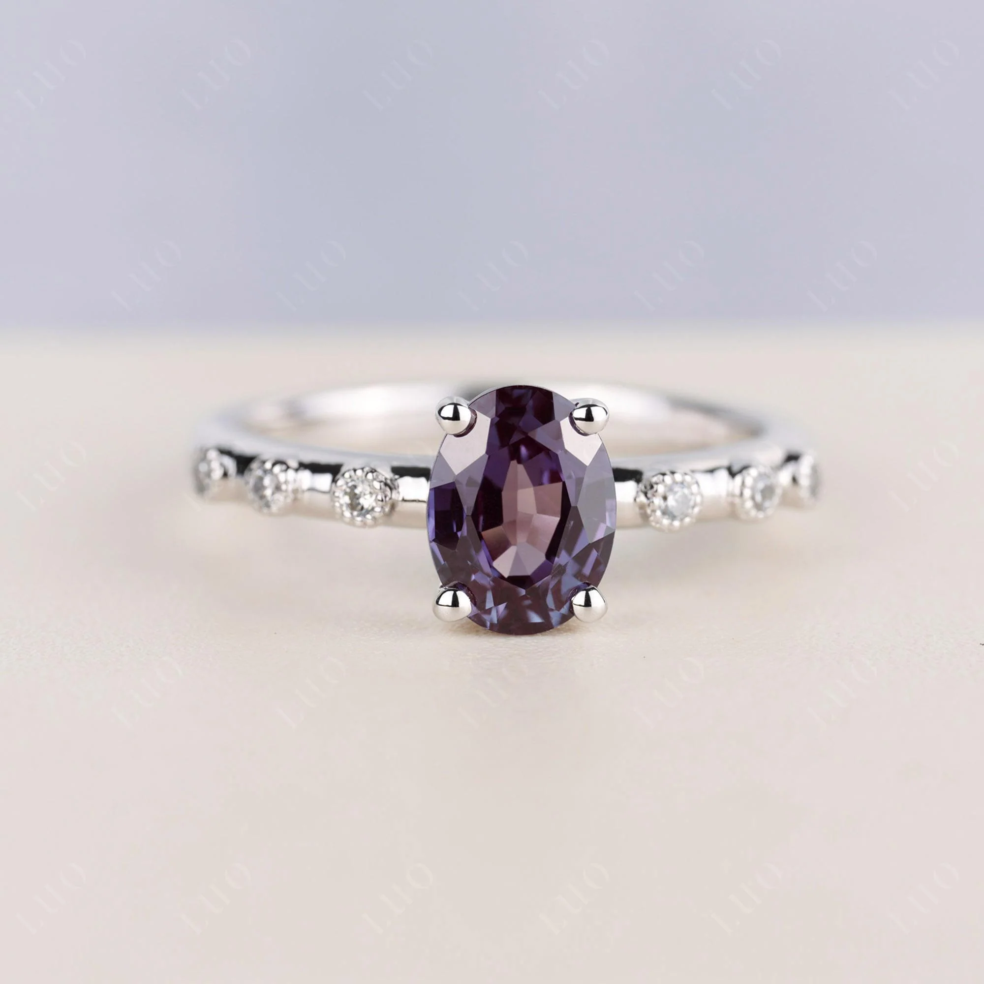 Antique Oval Cut Alexandrite Ring