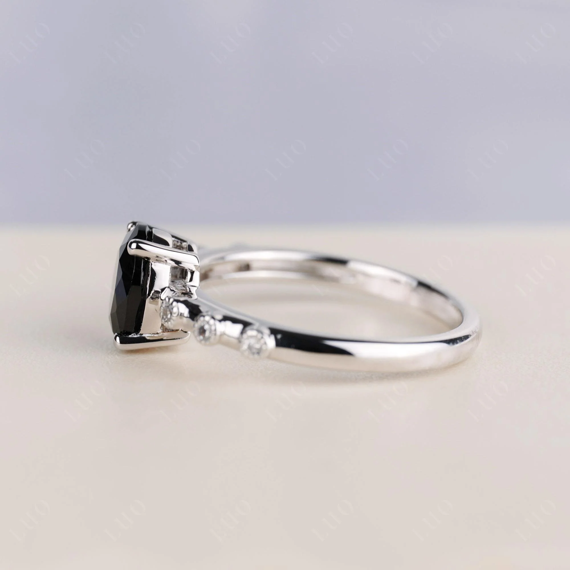 Antique Oval Cut Black Spinel Ring - Image 3