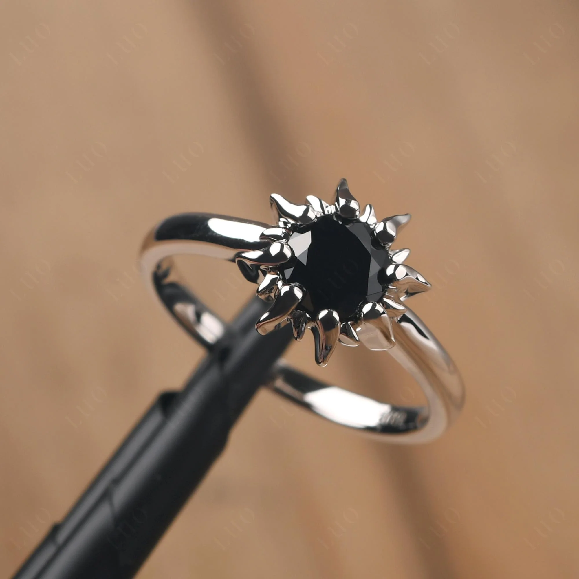 Black Spinel Flame Ring - Image 11