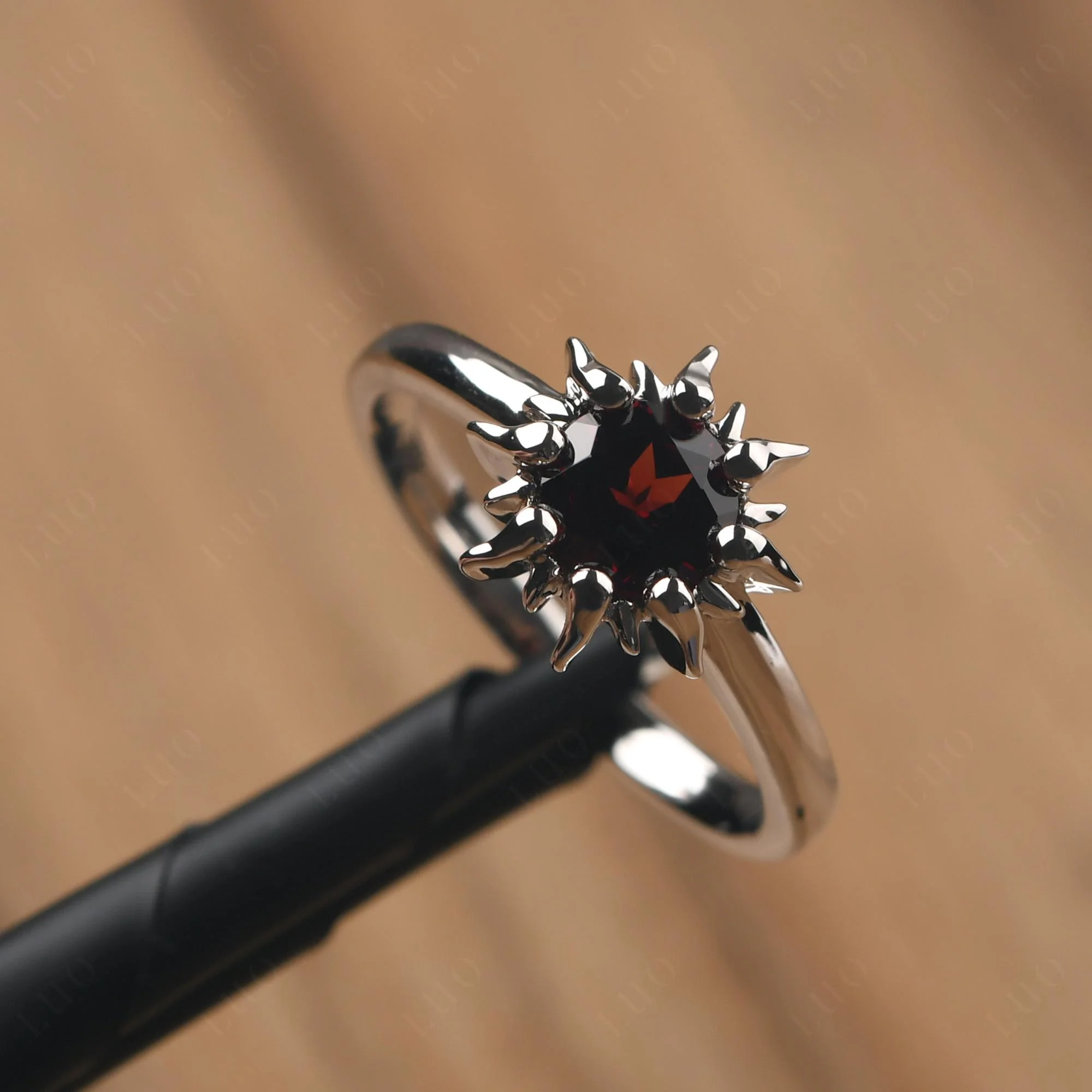 Garnet Sunburst Ring - Image 11