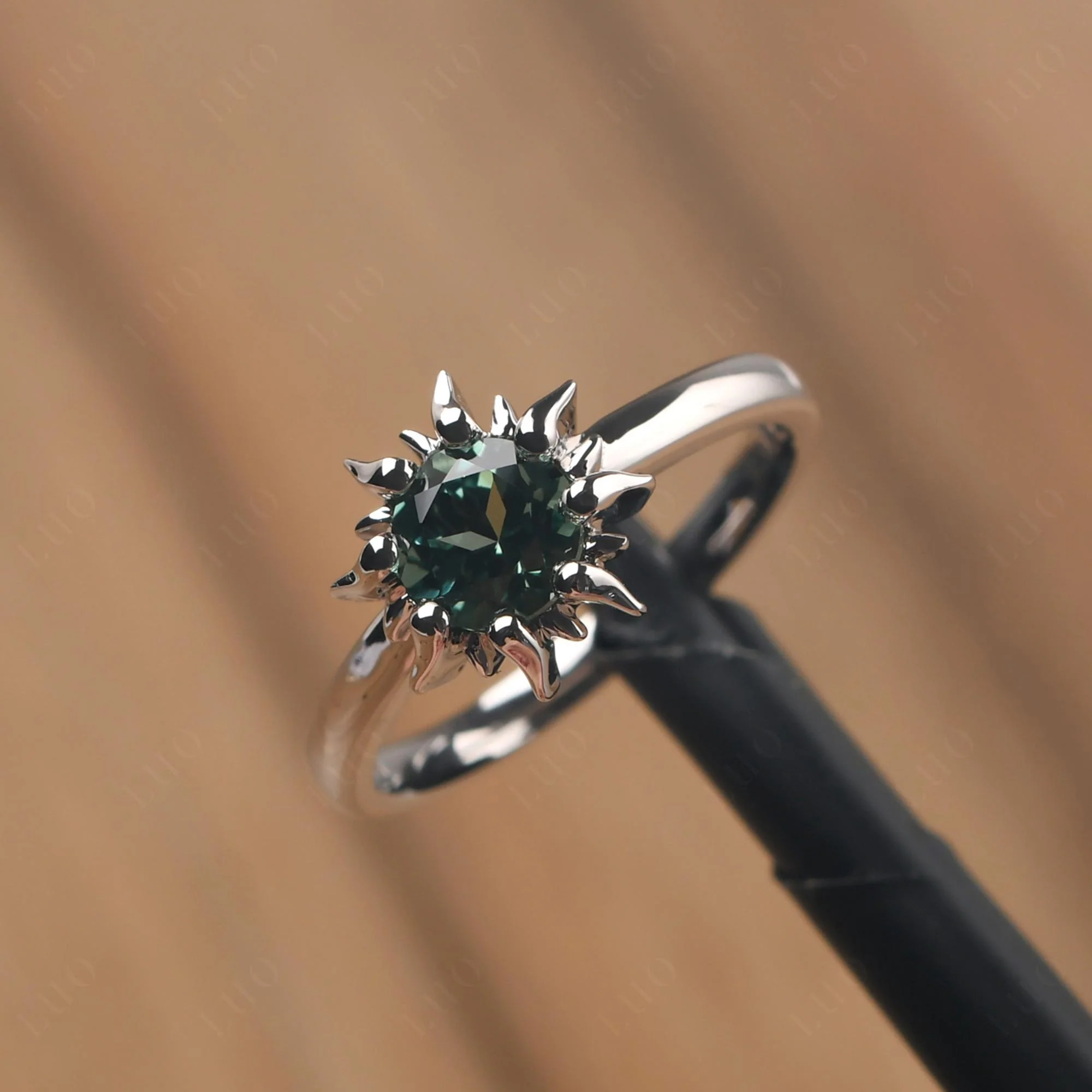 Green Sapphire Flame Ring - Image 10