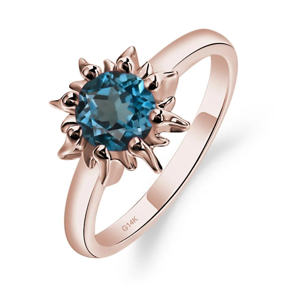 London Blue Topaz Sunburst Ring - Image 5