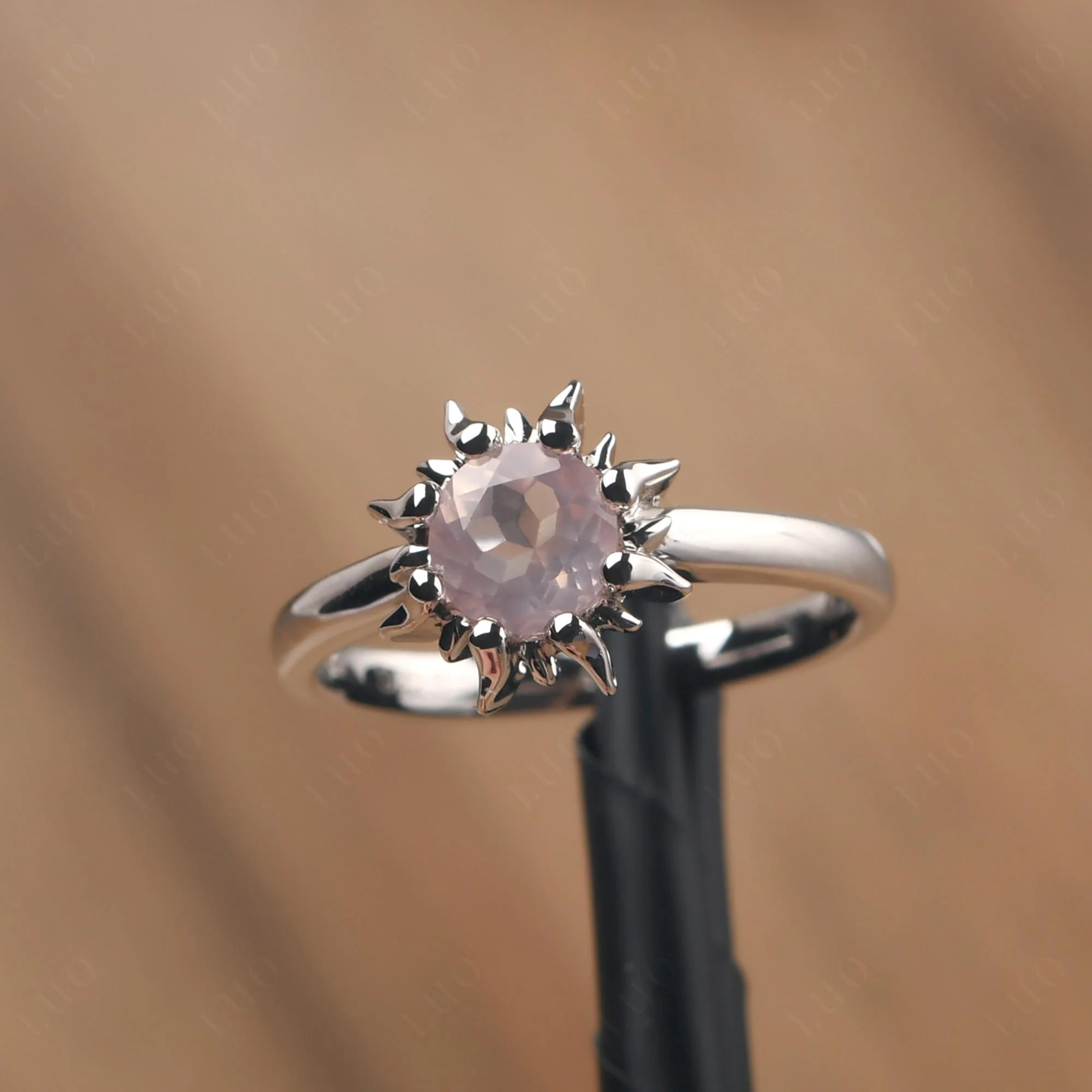 Rose Quartz Sunburst Ring - Image 10