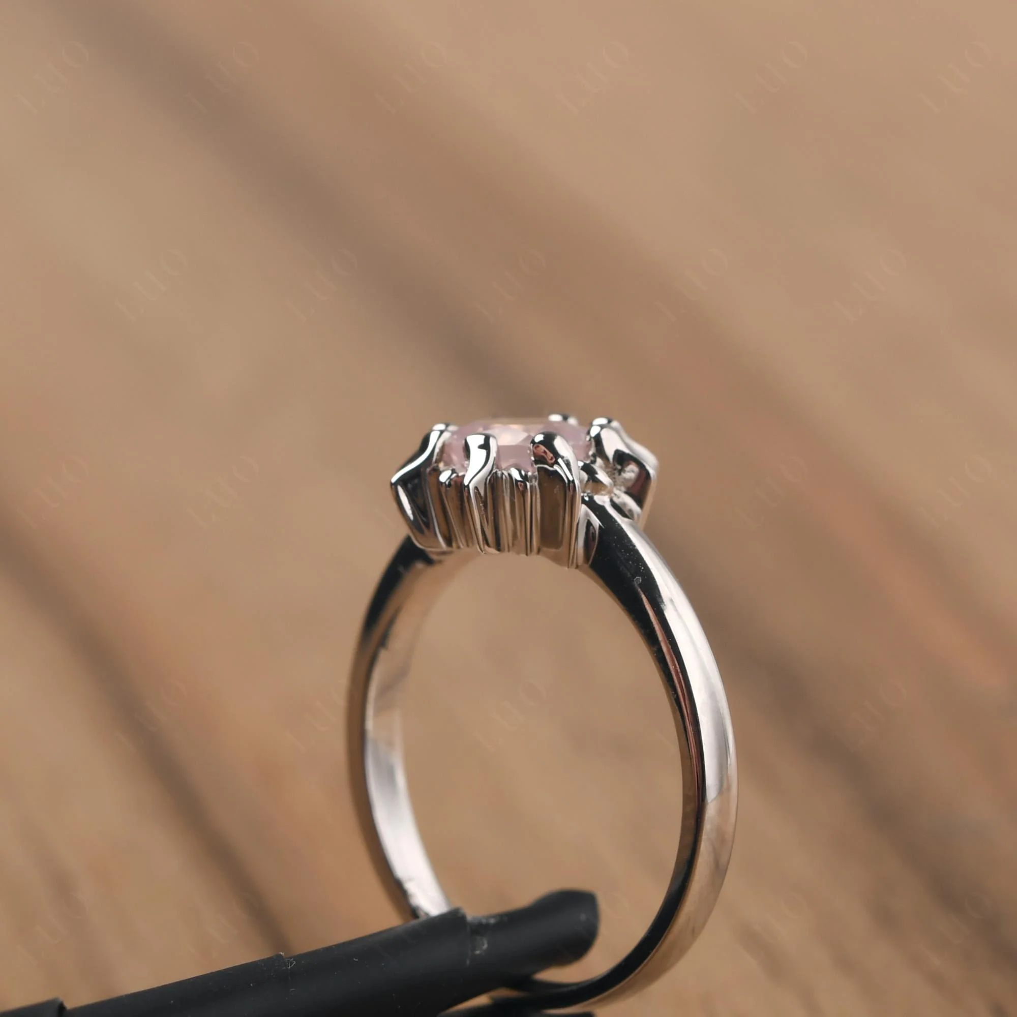 Rose Quartz Sunburst Ring - Image 13