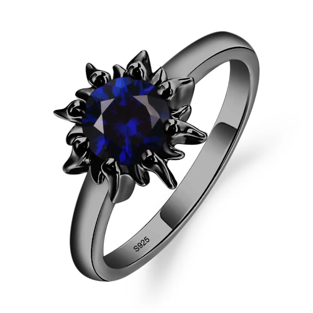 Sapphire Sunburst Ring