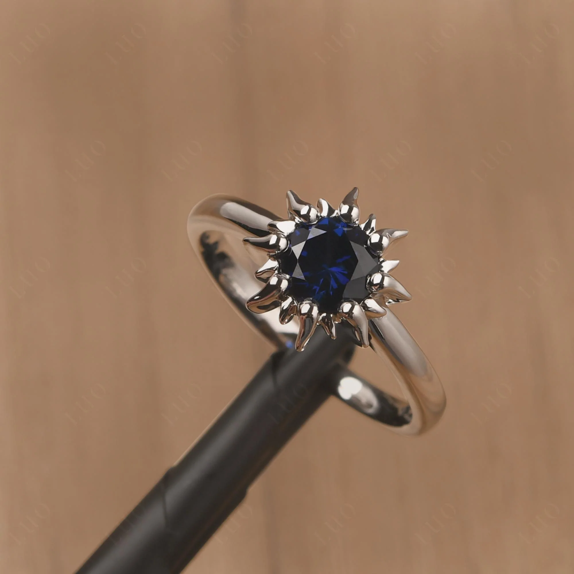 Sapphire Sunburst Ring - Image 11