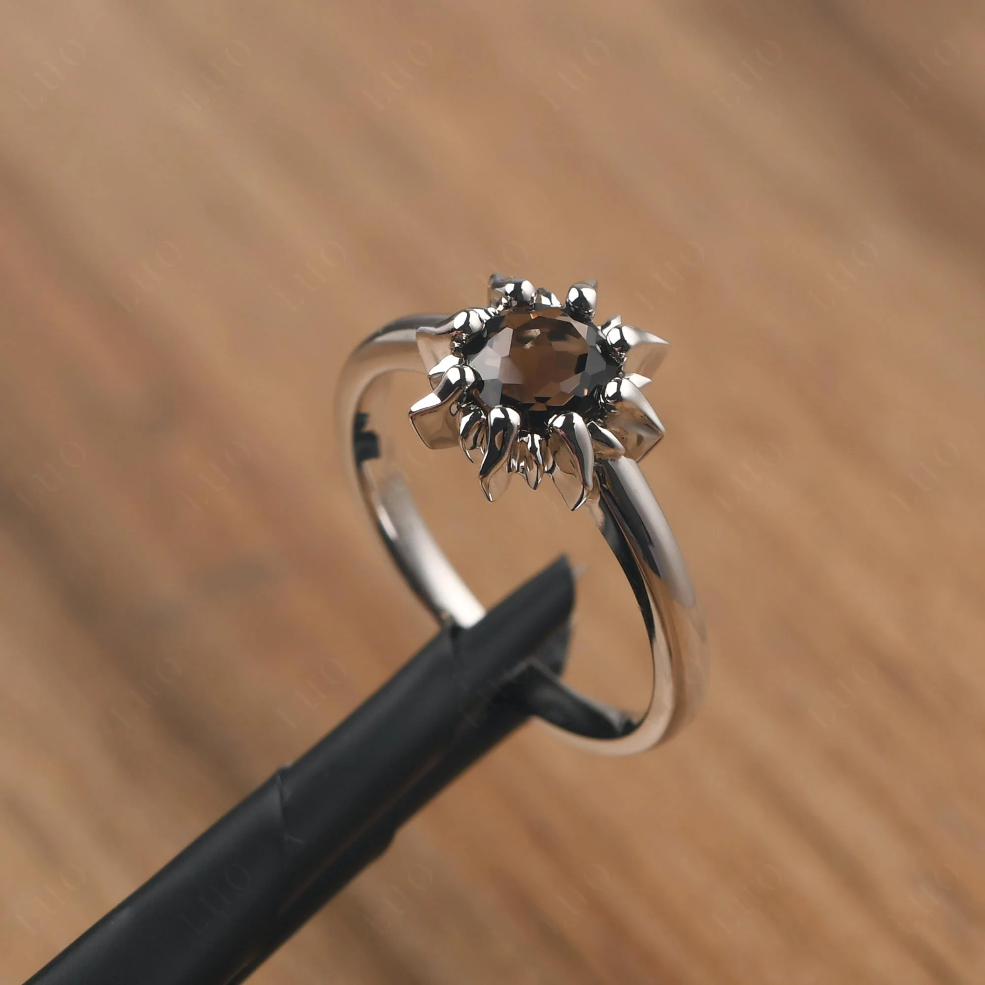 Smoky Quartz Flame Ring - Image 11