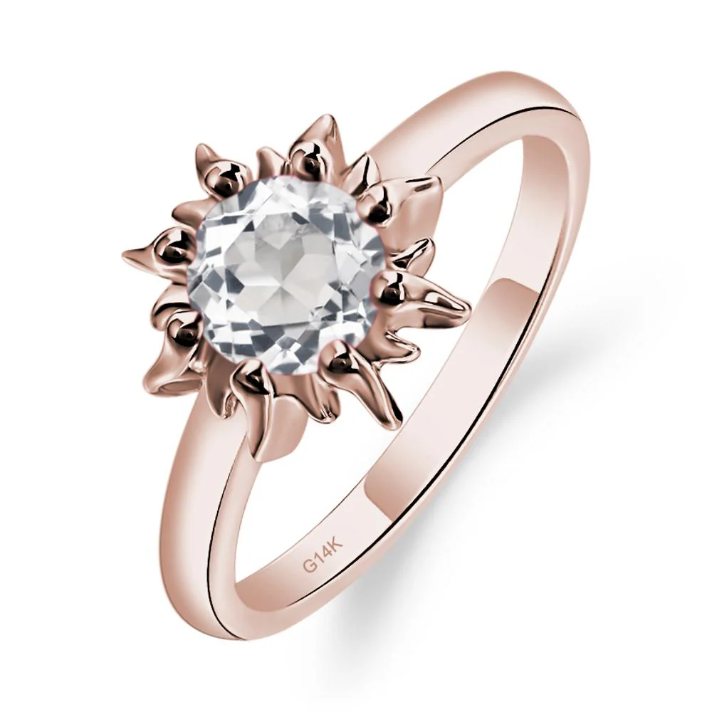 White Topaz Flame Ring