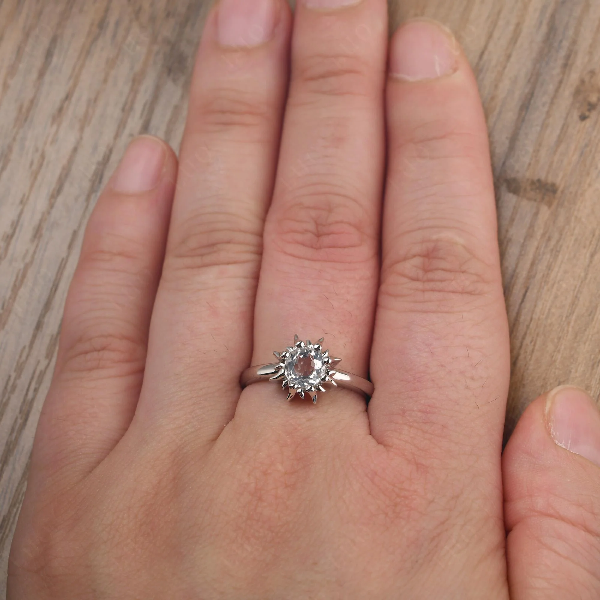 White Topaz Flame Ring - Image 14