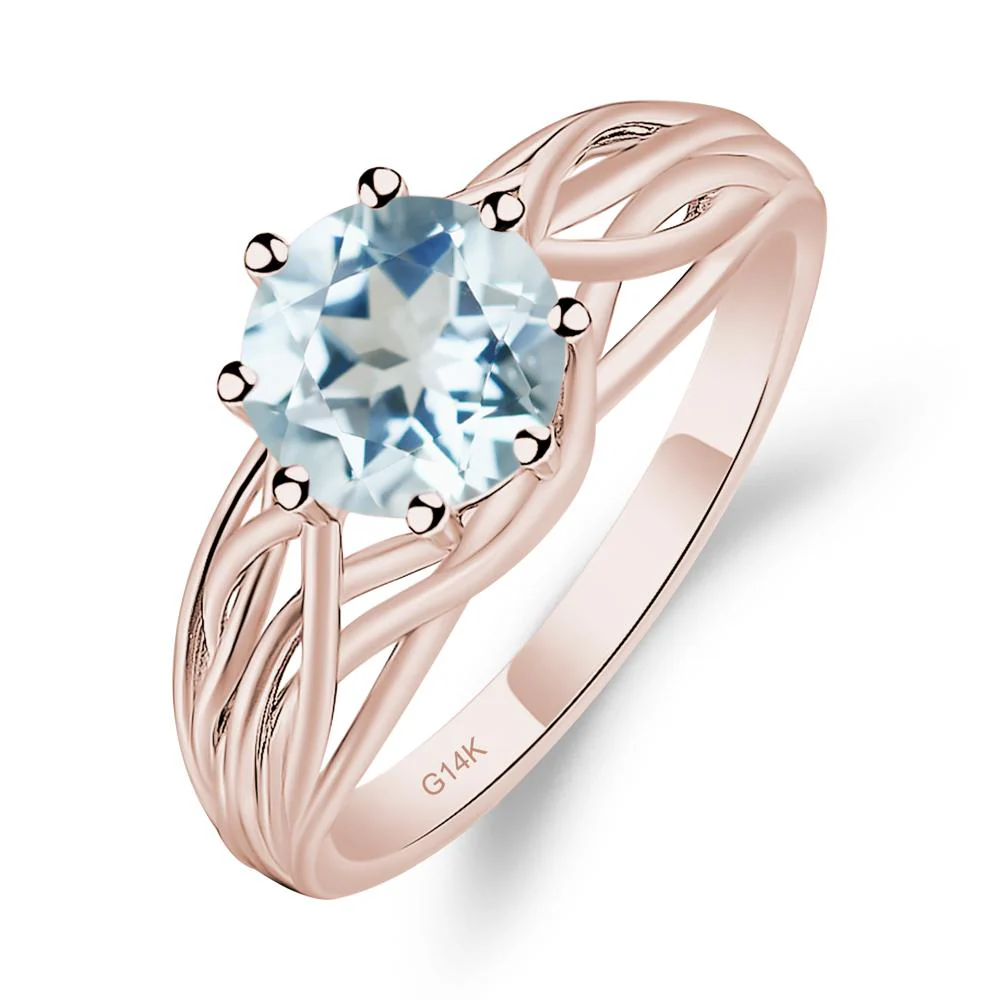 Aquamarine Intertwined Ring
