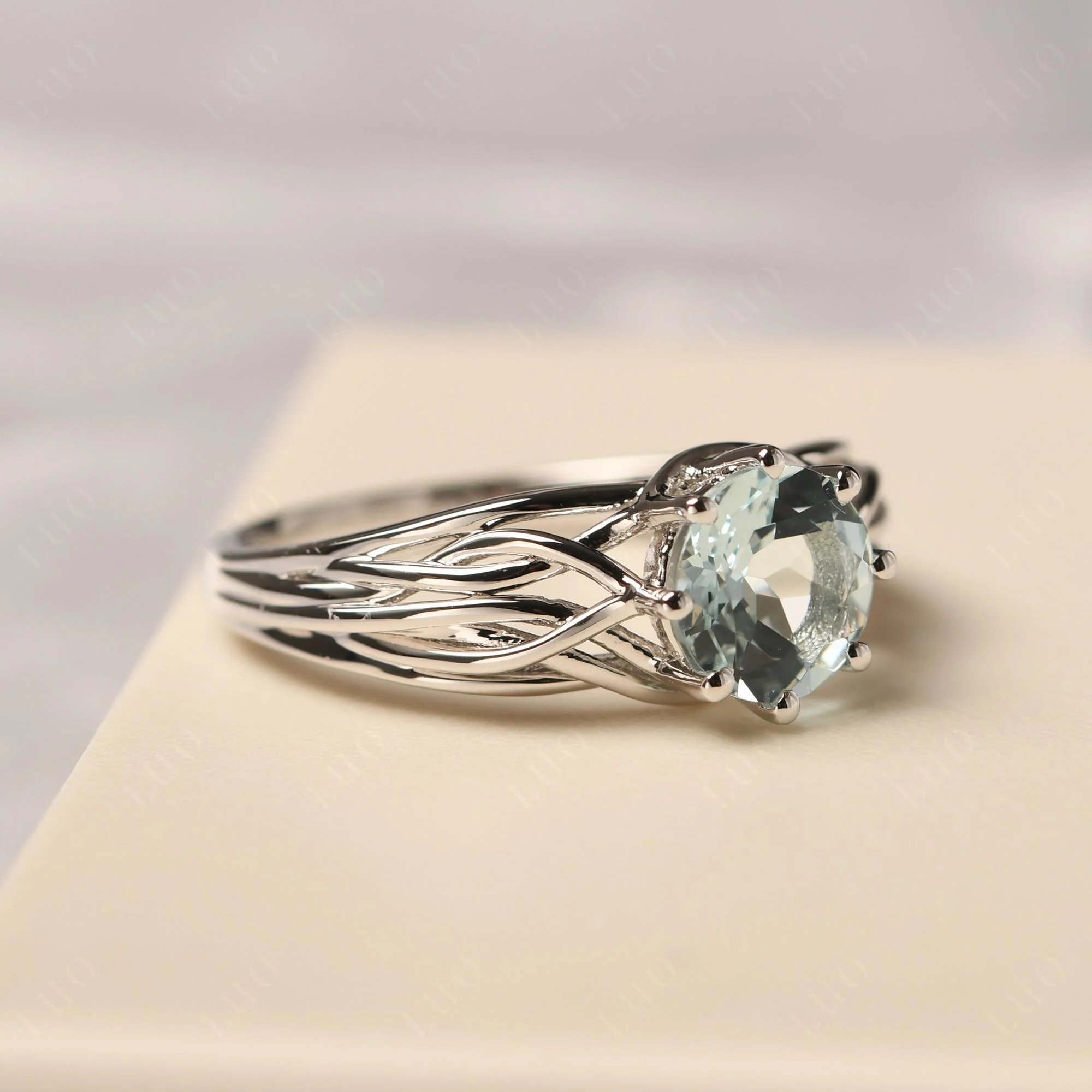 Aquamarine Intertwined Ring - Image 11