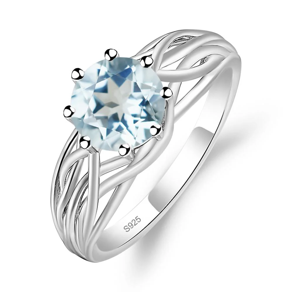 Aquamarine Intertwined Ring - Image 2