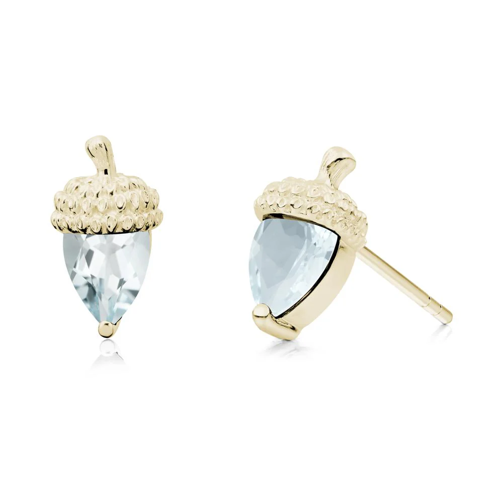 Aquamarine Acorn Earrings - Image 2