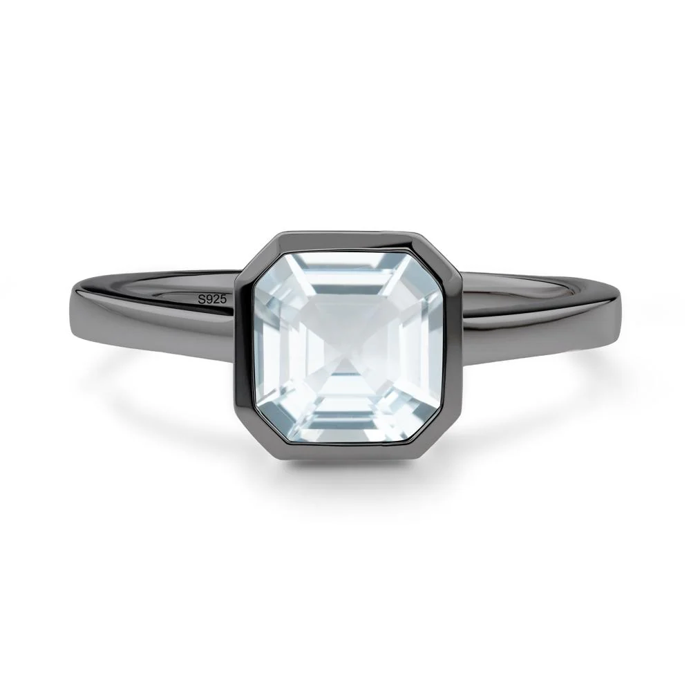 Aquamarine Asscher Bezel Ring - Image 3