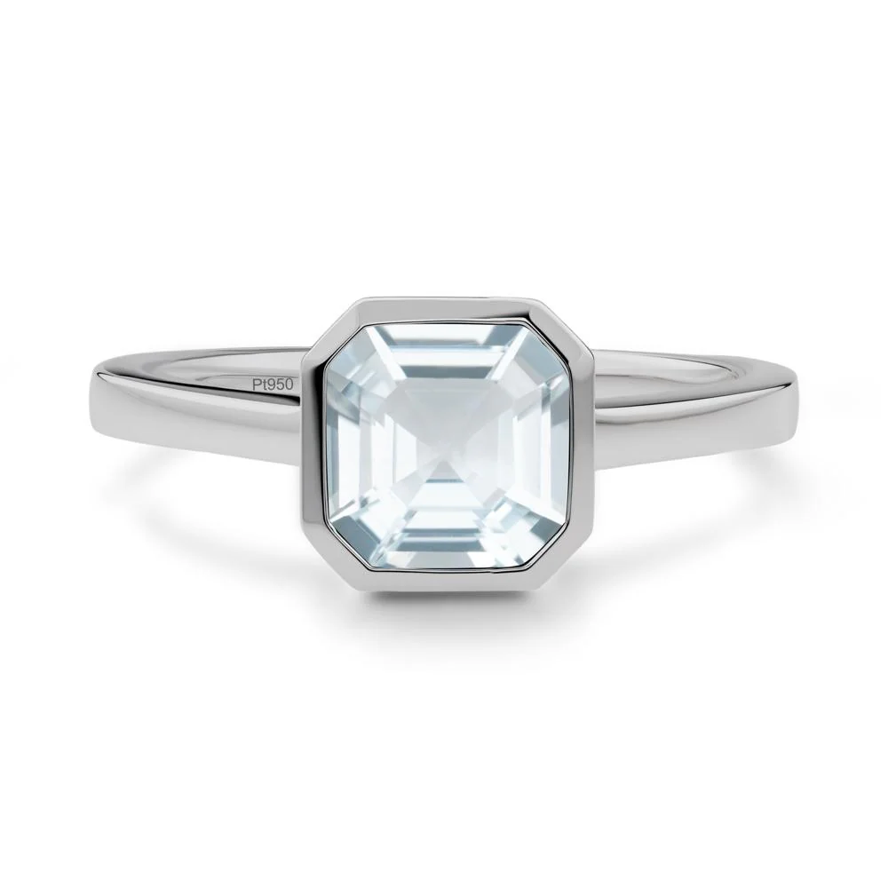 Aquamarine Asscher Bezel Ring - Image 6