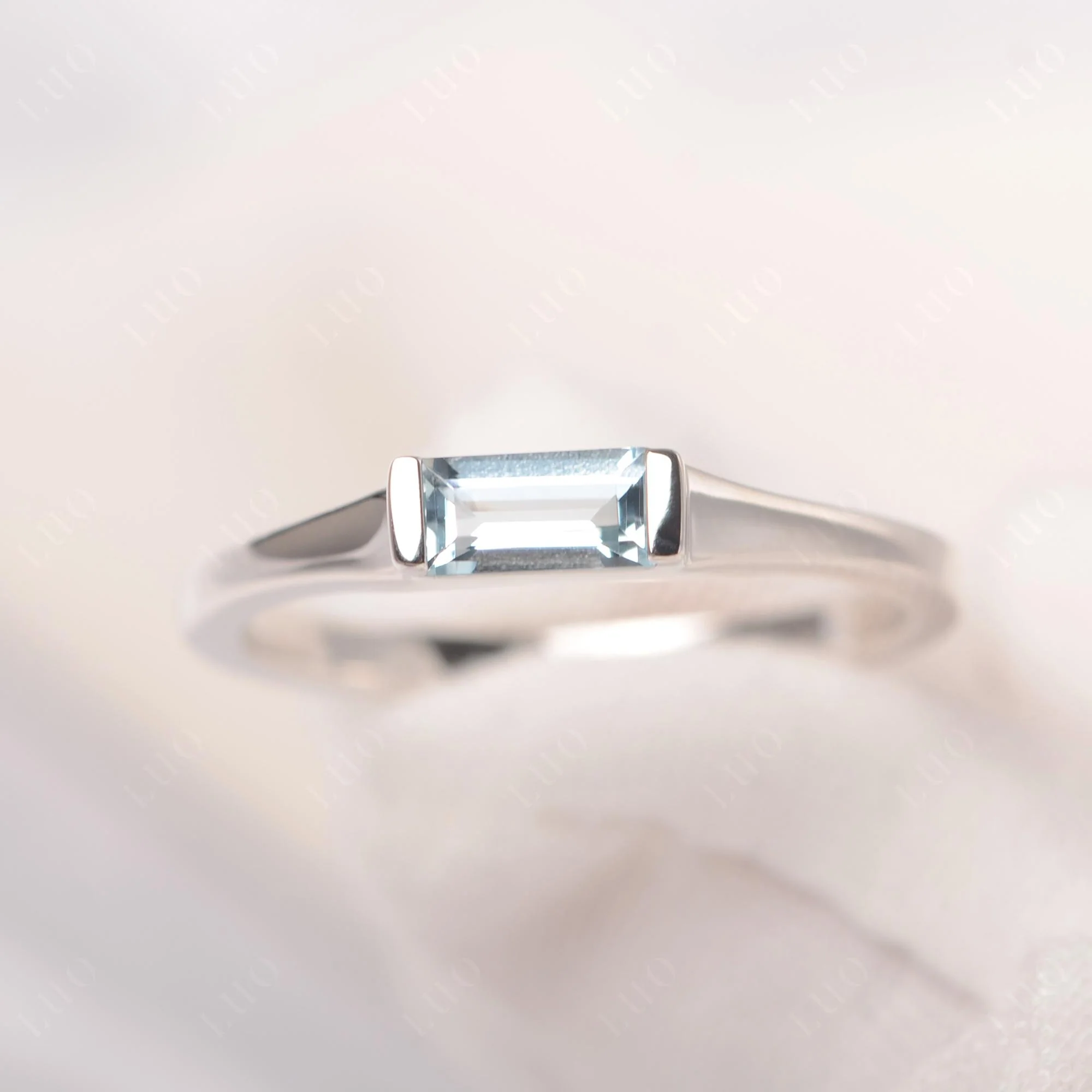 Aquamarine Baguette Ring - Image 10