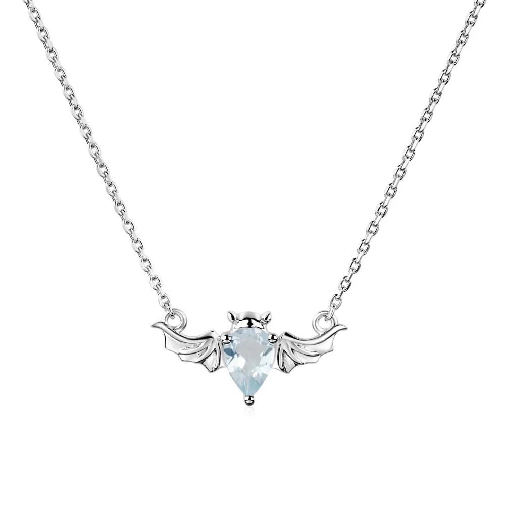 Aquamarine Bat Wing Necklace - Image 5