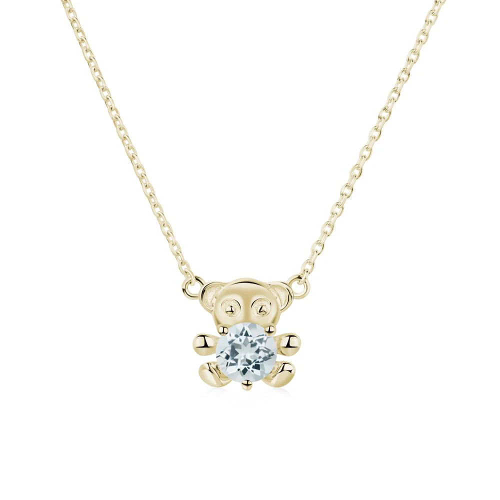 Aquamarine Bear Necklace - Image 3