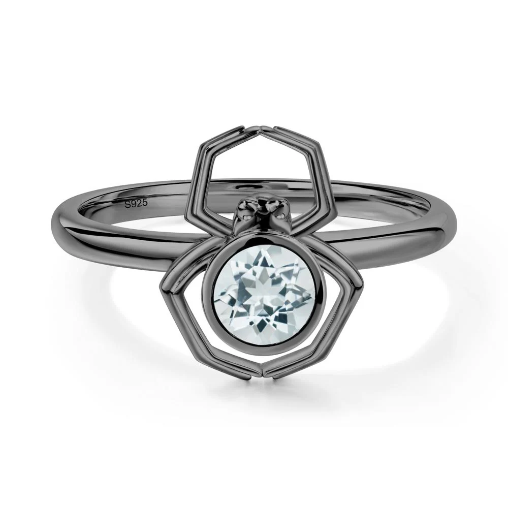 Aquamarine Bezel Set Spider Ring - Image 3