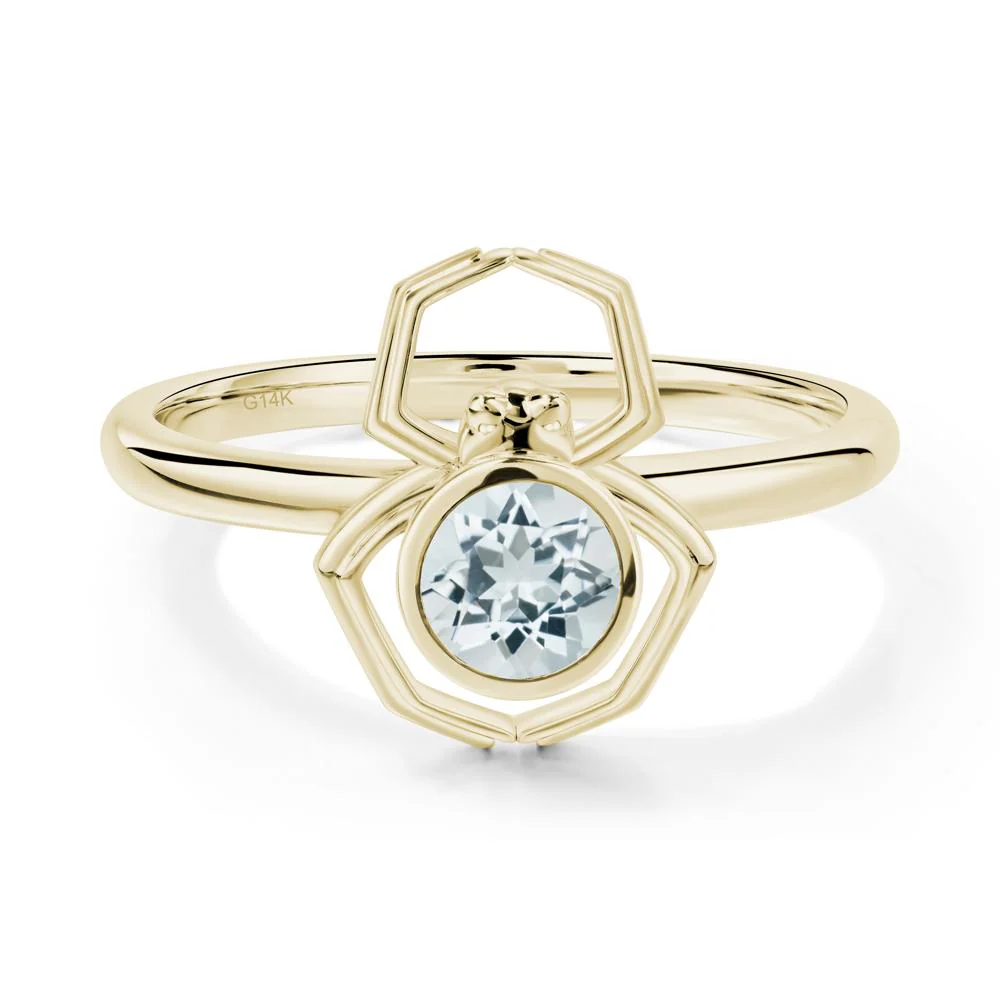Aquamarine Bezel Set Spider Ring - Image 4