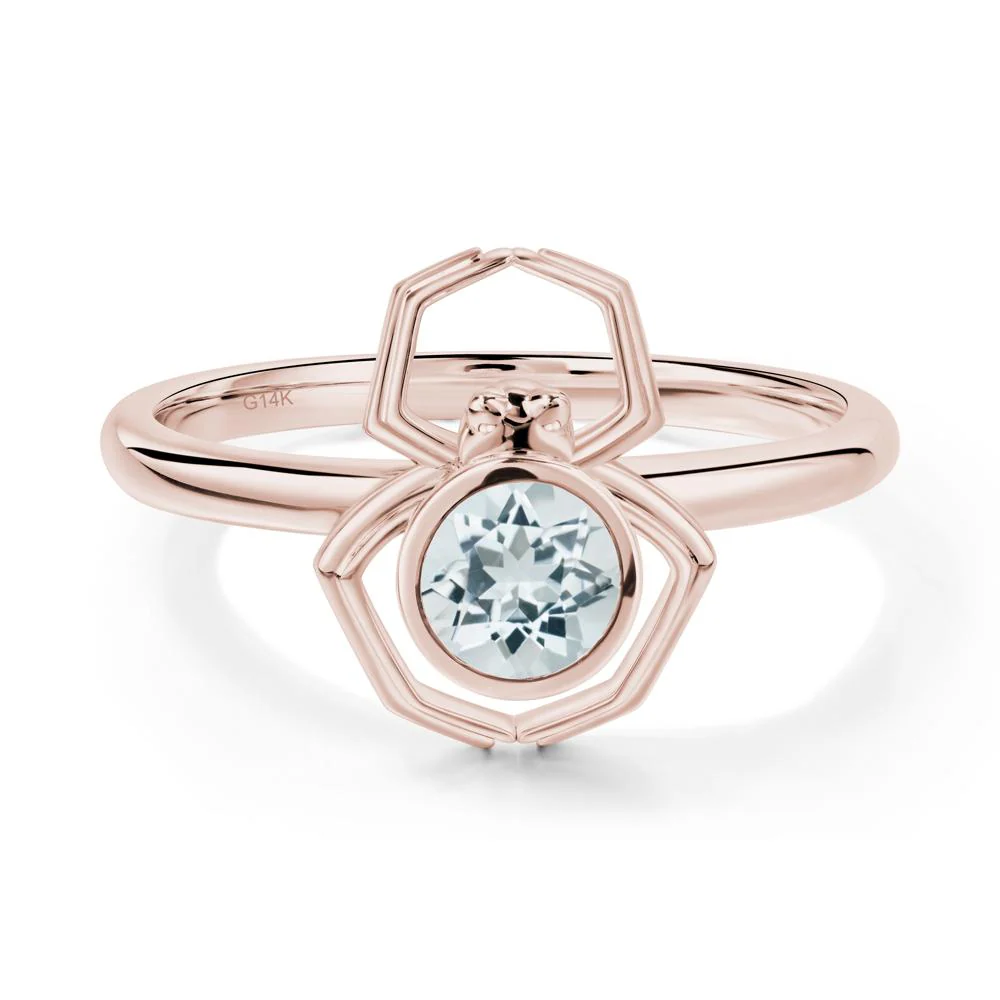Aquamarine Bezel Set Spider Ring - Image 5