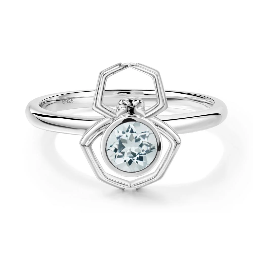 Aquamarine Bezel Set Spider Ring - Image 6