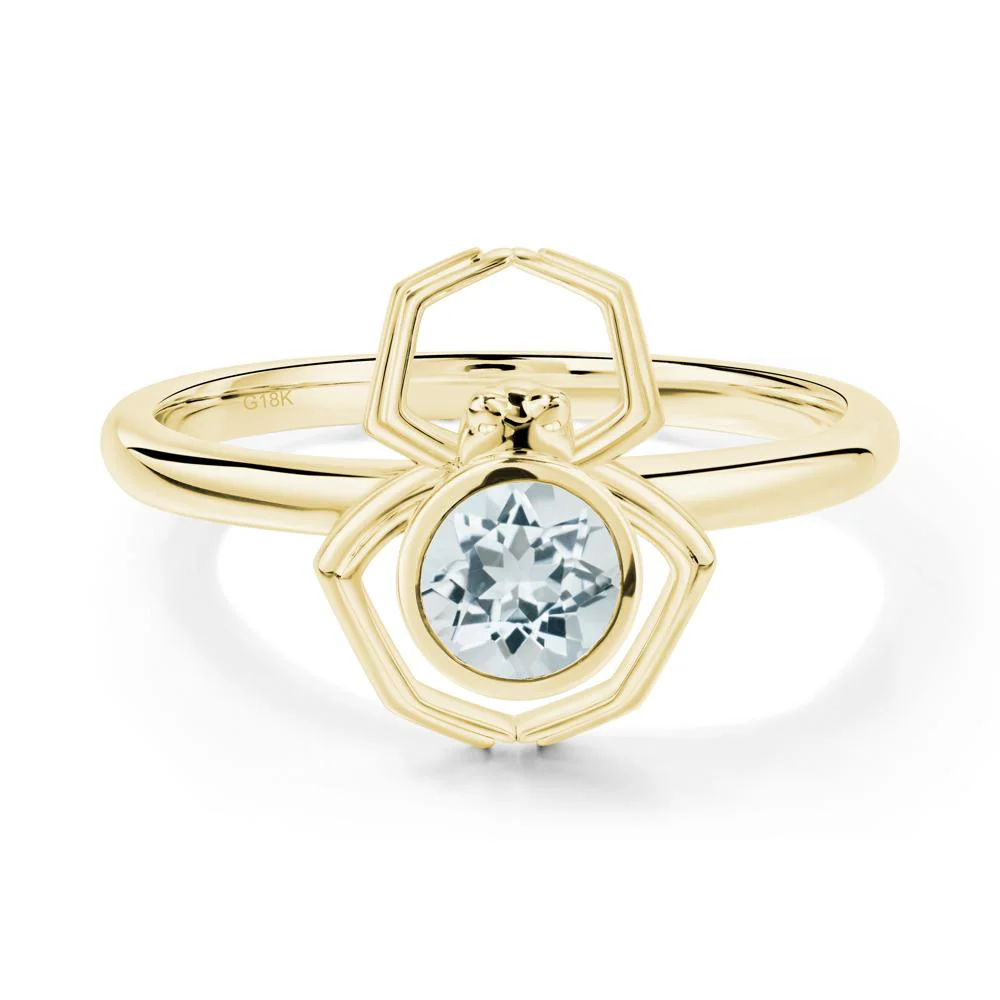 Aquamarine Bezel Set Spider Ring - Image 8