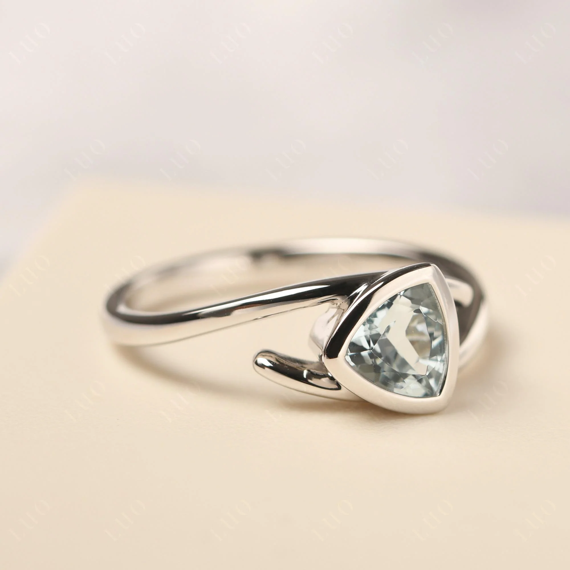 Bezel Set Aquamarine Ring - Image 11