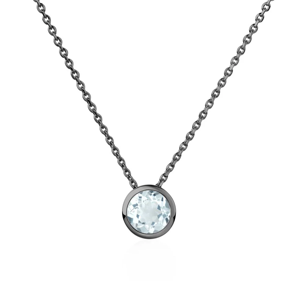 Aquamarine Bezel Solitaire Necklace - Image 6