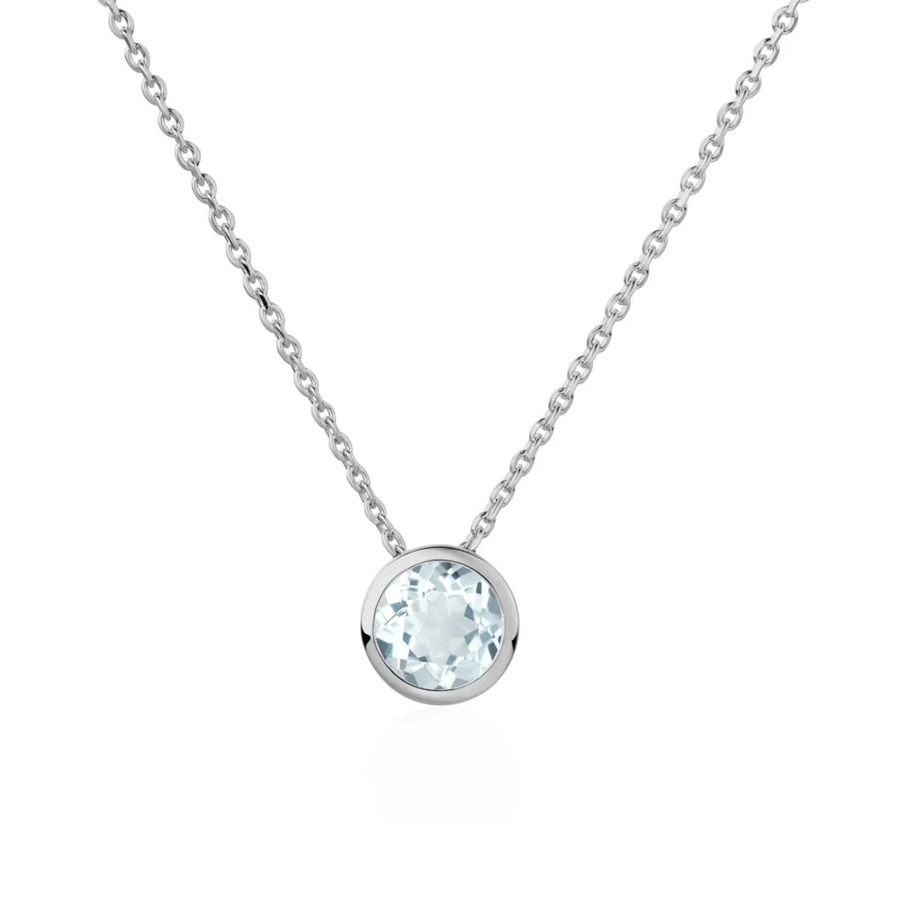 Aquamarine Bezel Solitaire Necklace - Image 8