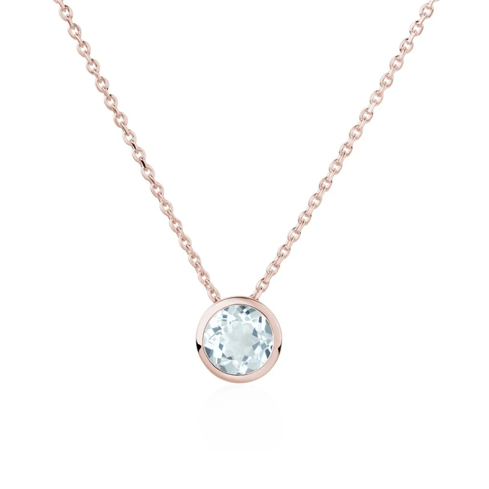 Aquamarine Bezel Solitaire Necklace - Image 9