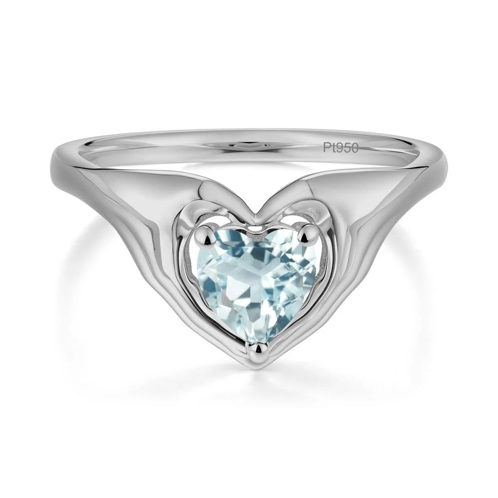 Aquamarine Claddagh Promise Ring - Image 8