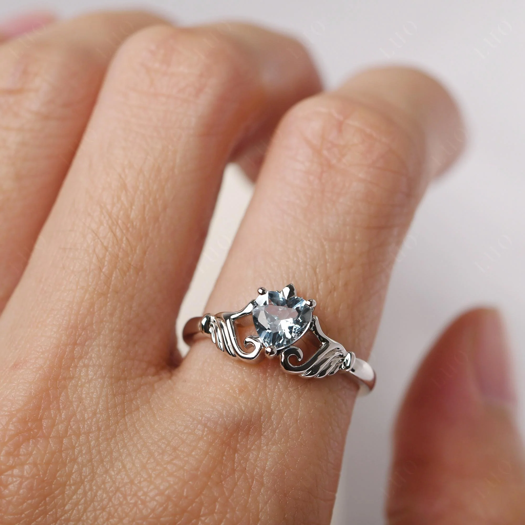 Aquamarine Claddagh Engagement Ring - Image 33