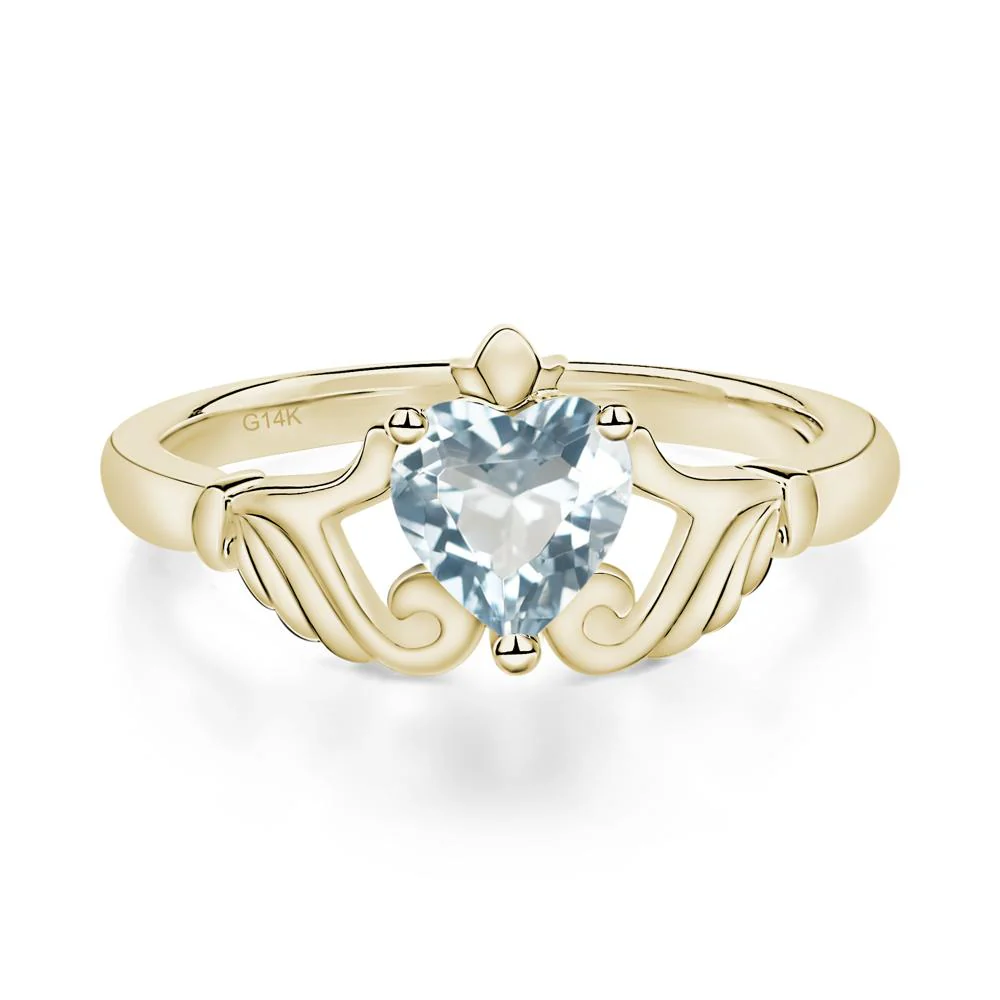 Aquamarine Claddagh Engagement Ring - Image 4