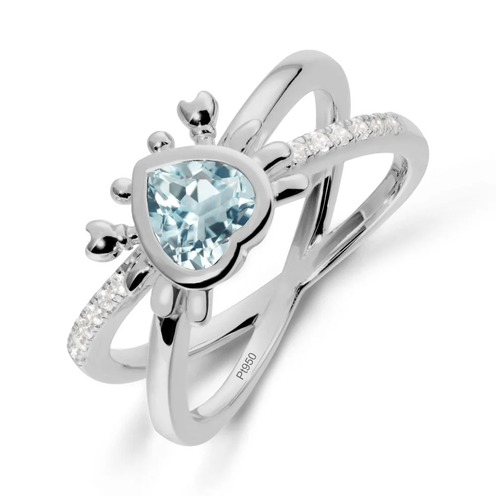 Aquamarine Criss Cross Double Band Crab Ring - Image 8