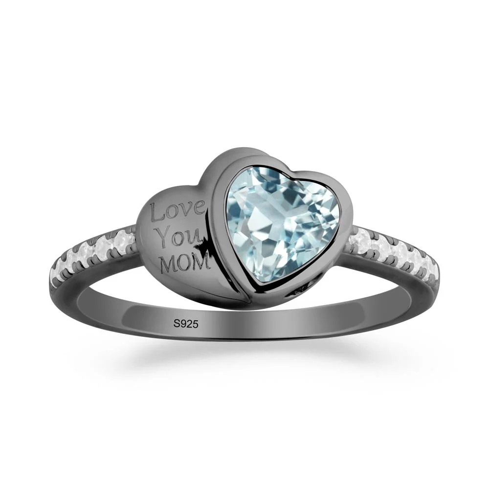 Aquamarine Double Heart Ring - Image 2