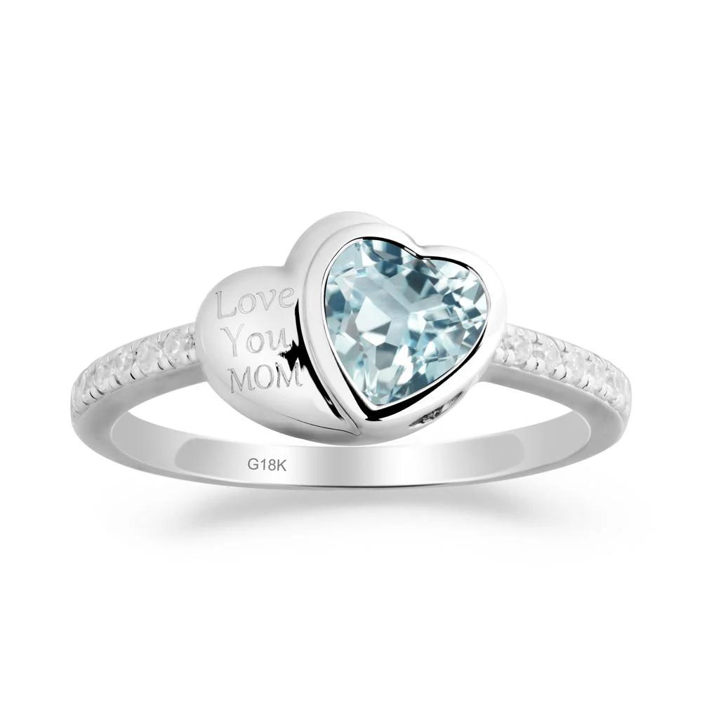 Aquamarine Double Heart Ring - Image 4