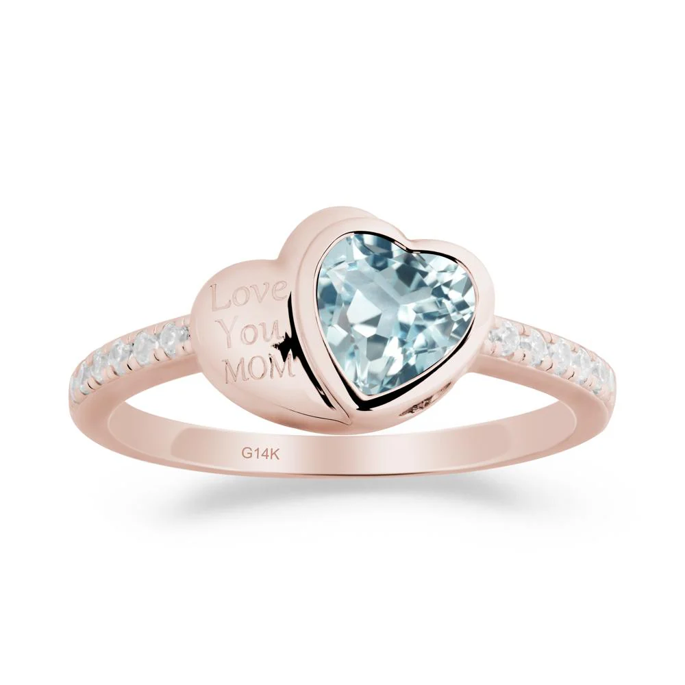 Aquamarine Double Heart Ring - Image 7