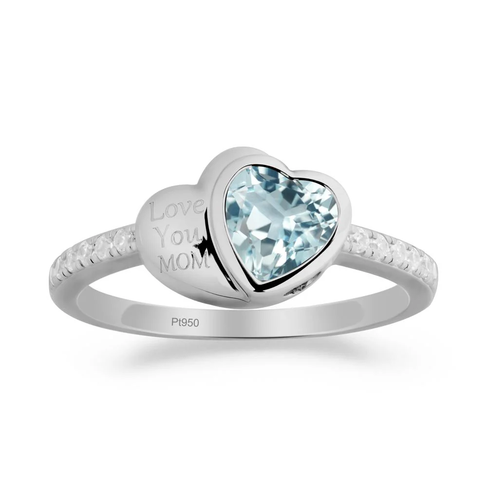Aquamarine Double Heart Ring - Image 9