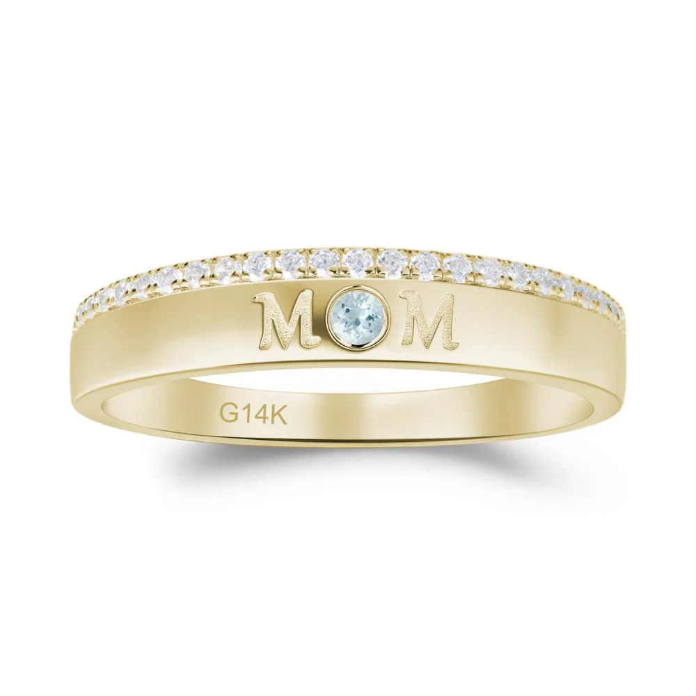 Aquamarine Eternity Mother's Ring - Image 3